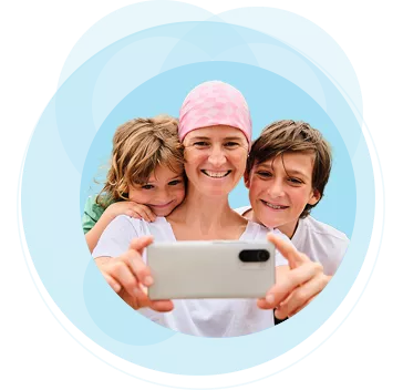 Teaser Leben mit Brustkrebs blau