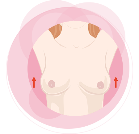 Teaser Brust abtasten 2 Kreise rosa