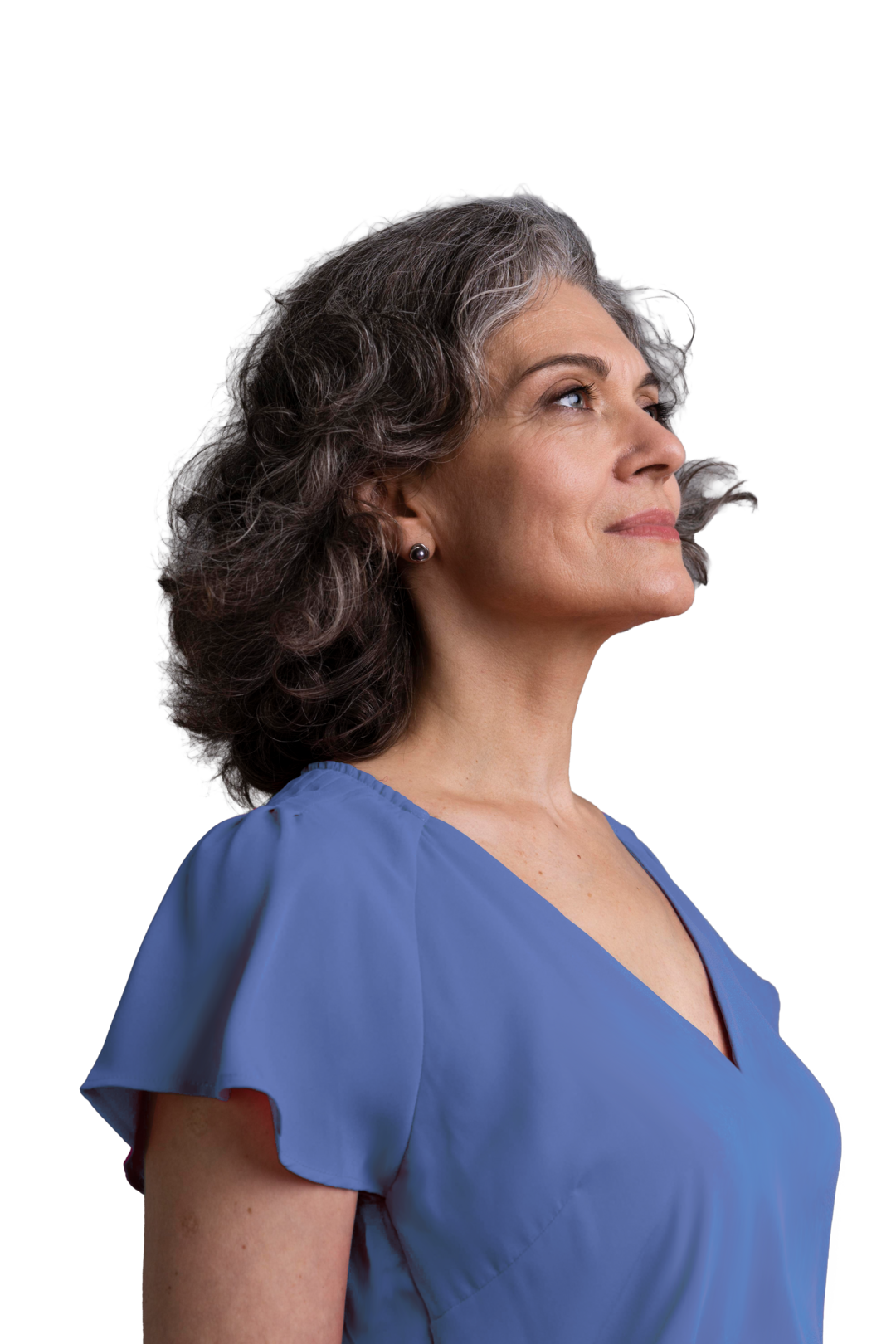 Nach vorne schauende Dame